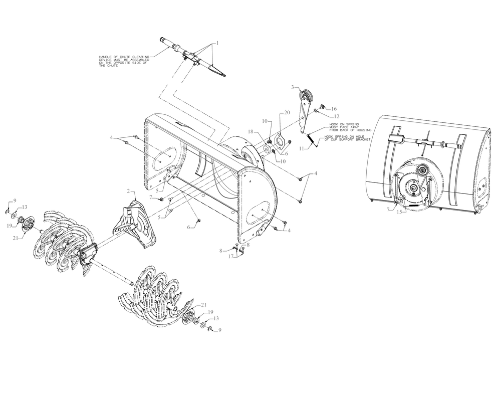 Impeller Diagram and Parts List for 2X26-INCHTRAC (31AH7FVM710)(2020) Cub Cadet Snow Blower